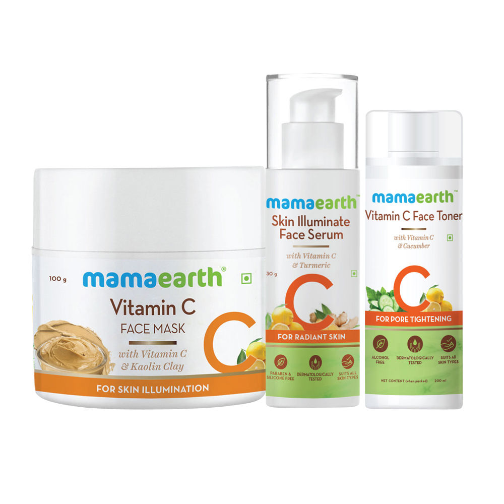 Mamaearth Vitamin C Infused Cleansing, Tonning & Masking Regime