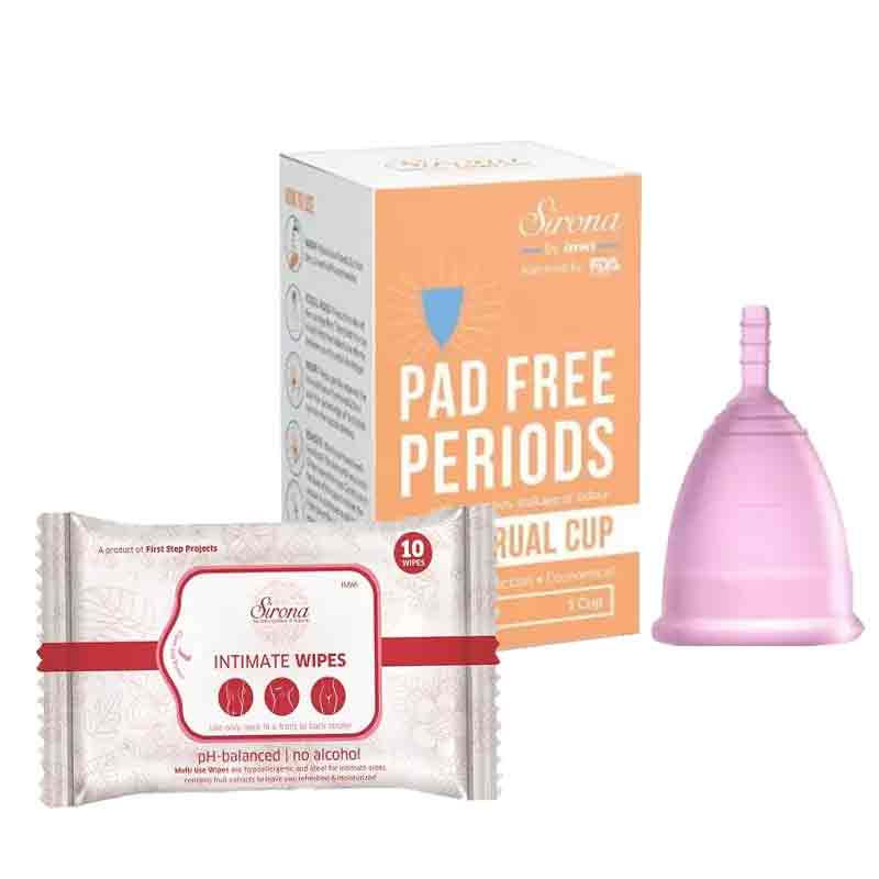 Sirona FDA Approved Reusable Menstrual Cup (Medium Size) With Natural