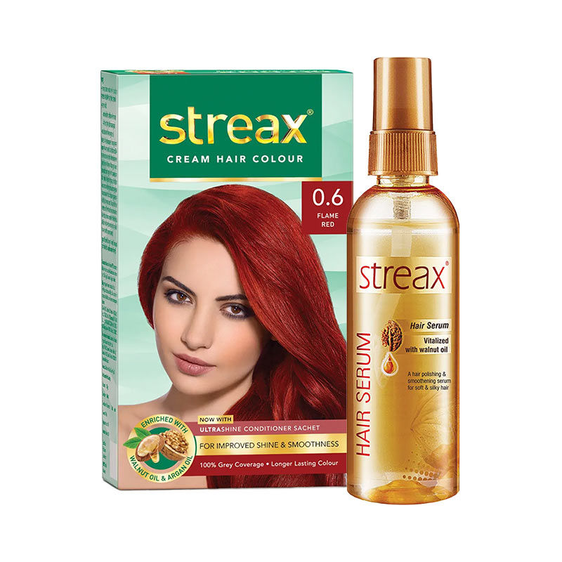 Streax Reg Colour Flame Red + Walnut Serum: Buy Streax Reg Colour Flame Red  + Walnut Serum Online at Best Price in India | NykaaMan