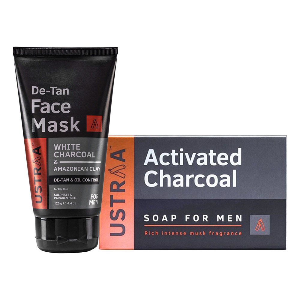 Ustraa Face Mask Oily Skin & 8 Activated Charcoal Deo Soap
