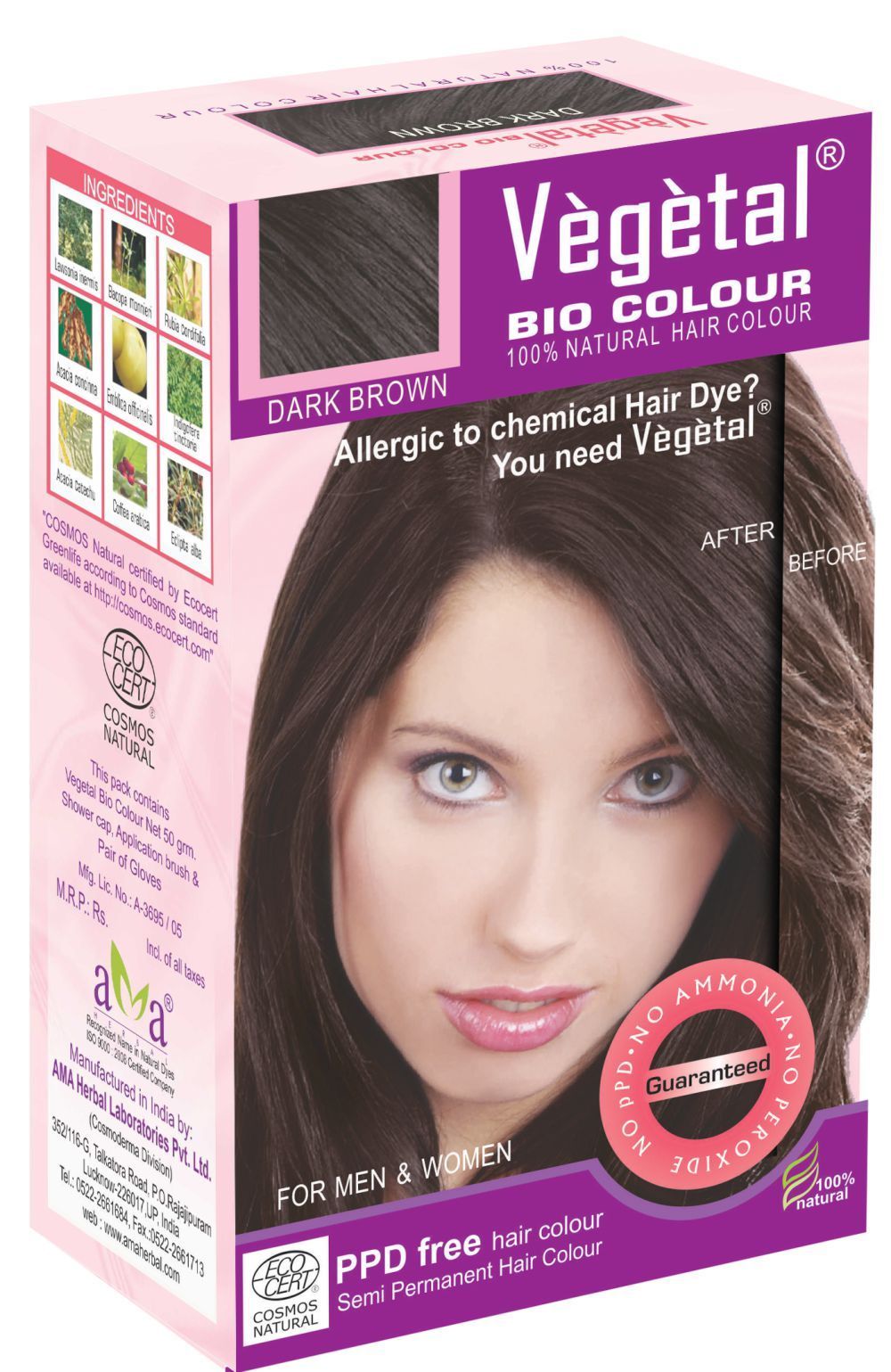 Indus Valley Damage Free Gel Hair Colour  Dark Brown 300 TouchUpTrial  Pack