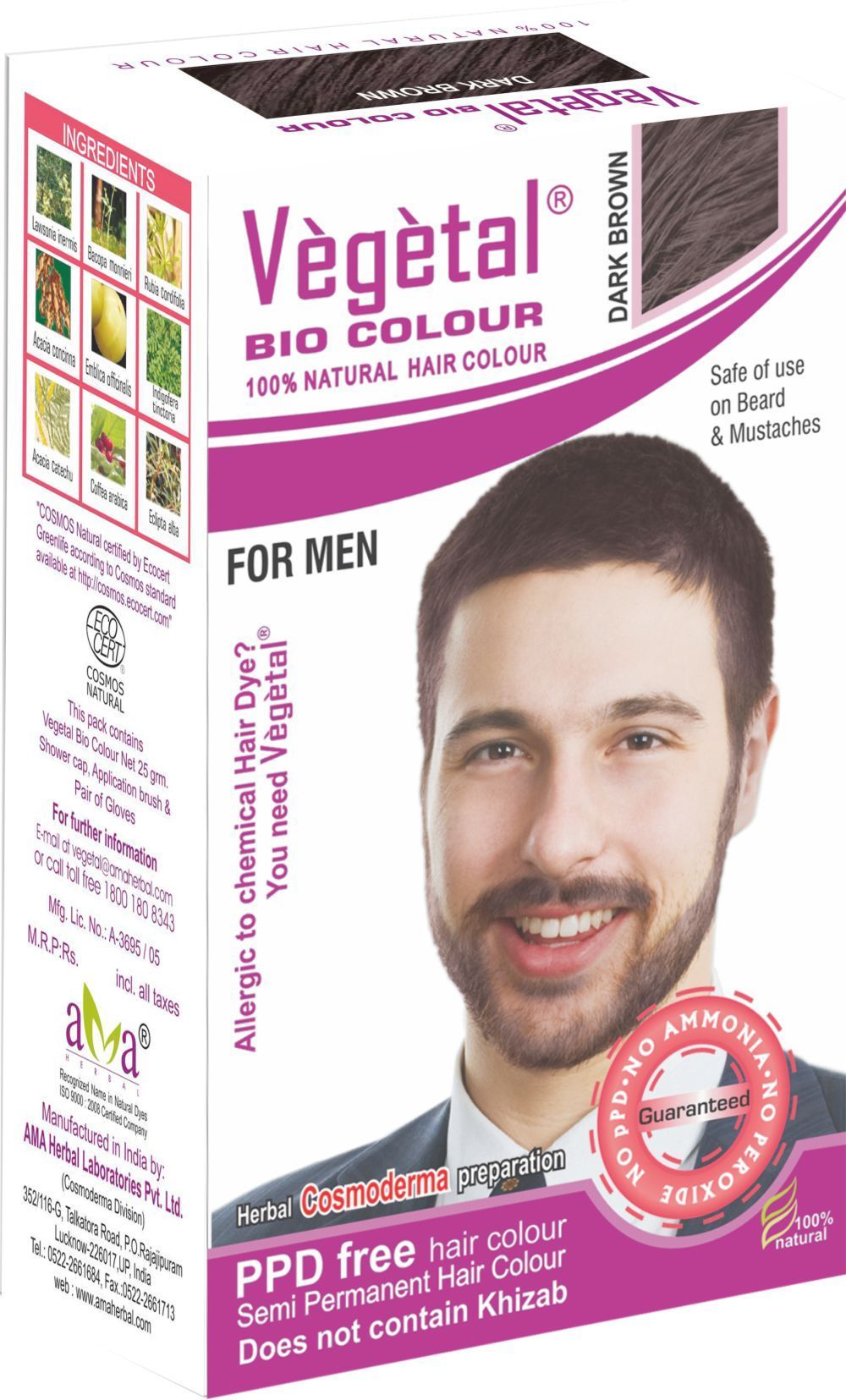 Vegetal Bio Colour Dark Brown For Men