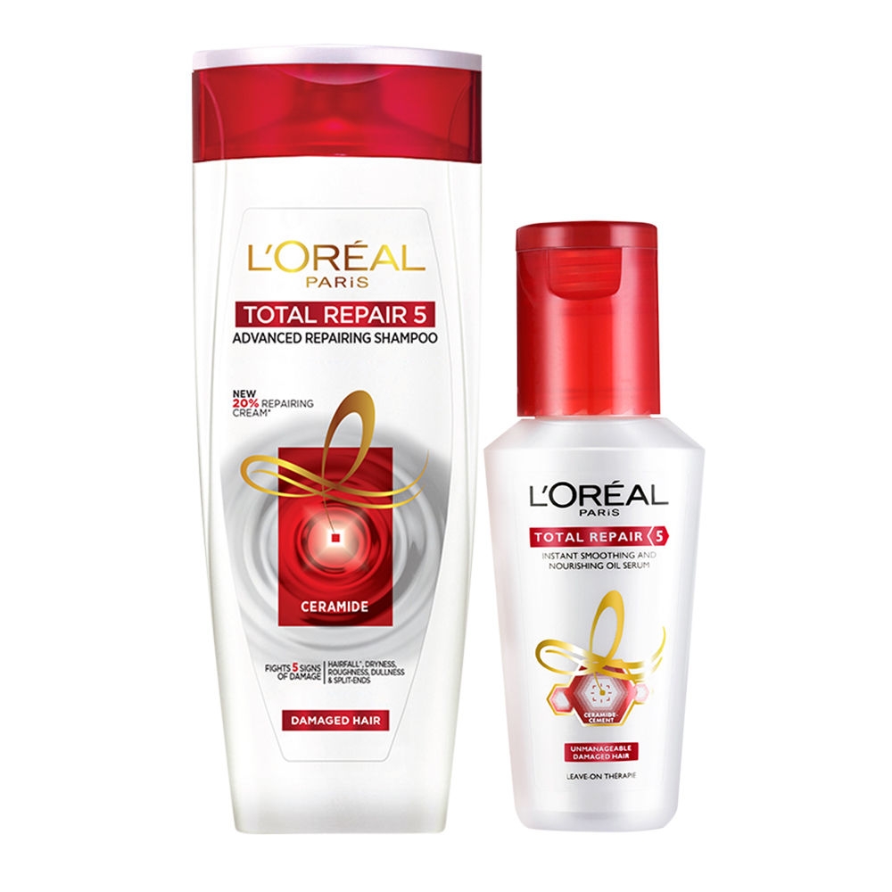 L Oreal Paris Hair Care Combo Total Reapir 5 Shampoo 80ml Serum Buy L Oreal Paris Hair Care Combo Total Reapir 5 Shampoo 80ml Serum Online At Best Price In India Nykaa