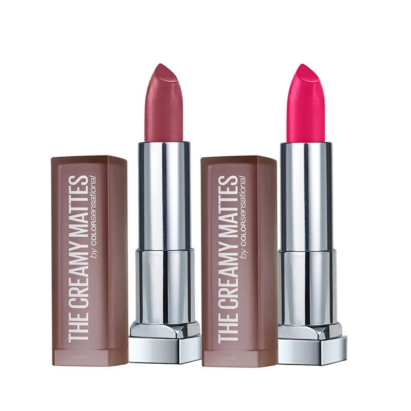 Maybelline New York Color Sensational Creamy Matte Lipstick - Touch Of Spice + Mesmerizing Magenta
