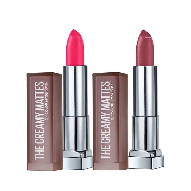 Maybelline New York Color Sensational Creamy Matte Lipstick - Touch Of Spice + Flaming Fuchsia