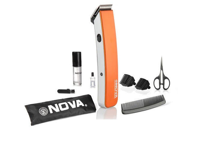 Nova NHT - 1047 Pro Skin Rechargeable Cordless, 30 Minutes Runtime Beard Trimmer for Unisex(Orange)