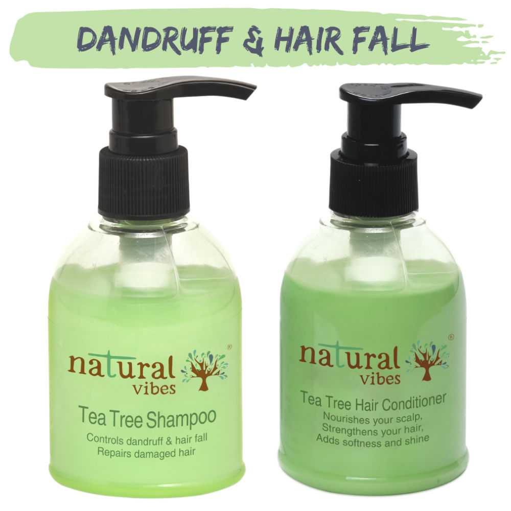 Natural Vibes Tea Tree Dandruff & Hair Fall Regime (Shampoo & Conditioner)
