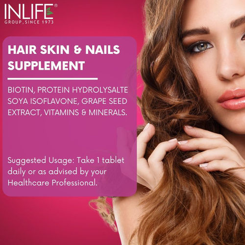 INLIFE Hair Skin Nails Supplement with Biotin Vitamins Minerals Amino Acids Hair  Growth for Men Women: Buy INLIFE Hair Skin Nails Supplement with Biotin  Vitamins Minerals Amino Acids Hair Growth for Men