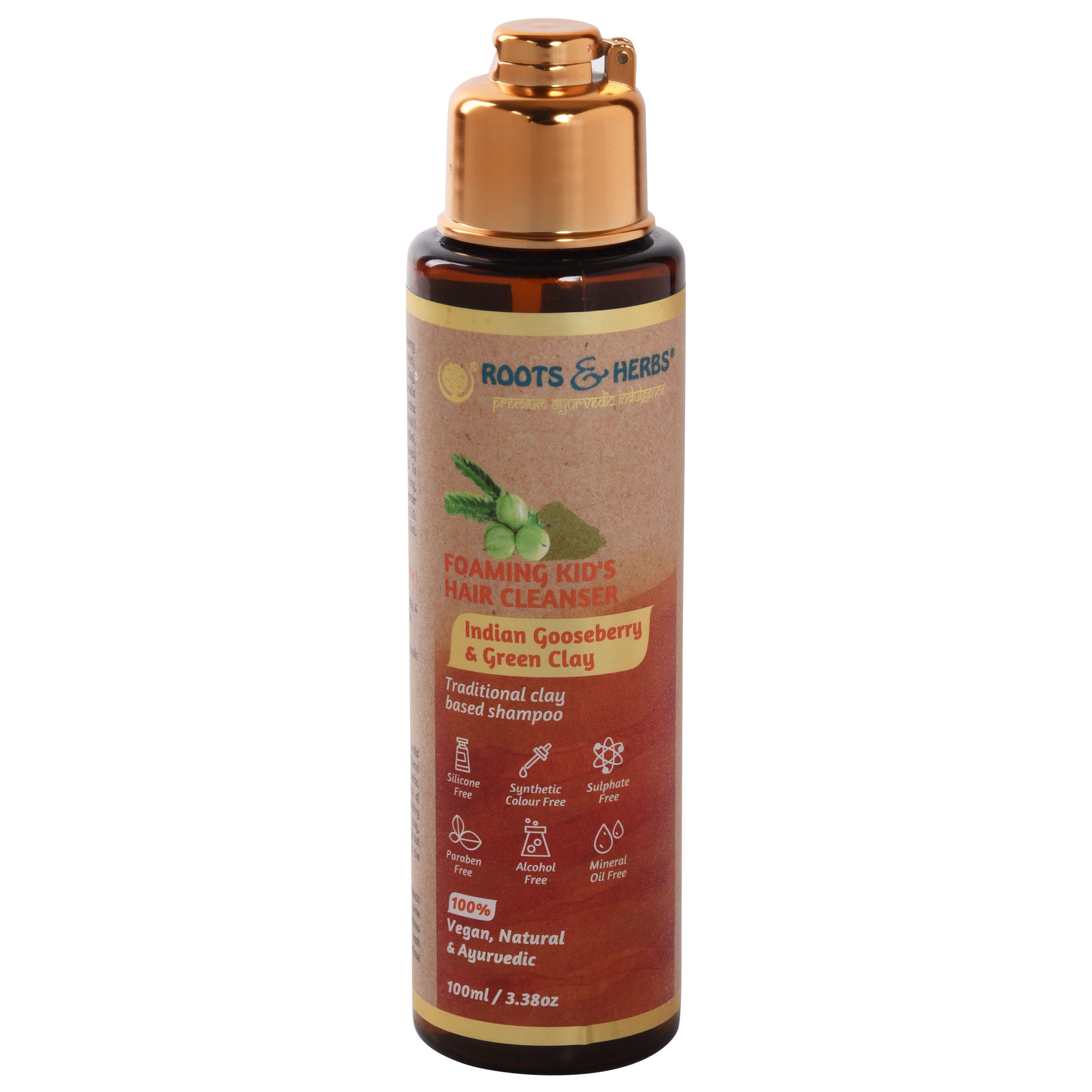 Roots & Herbs Indian Gooseberry & Green Clay Foaming Kids Hair Cleanser