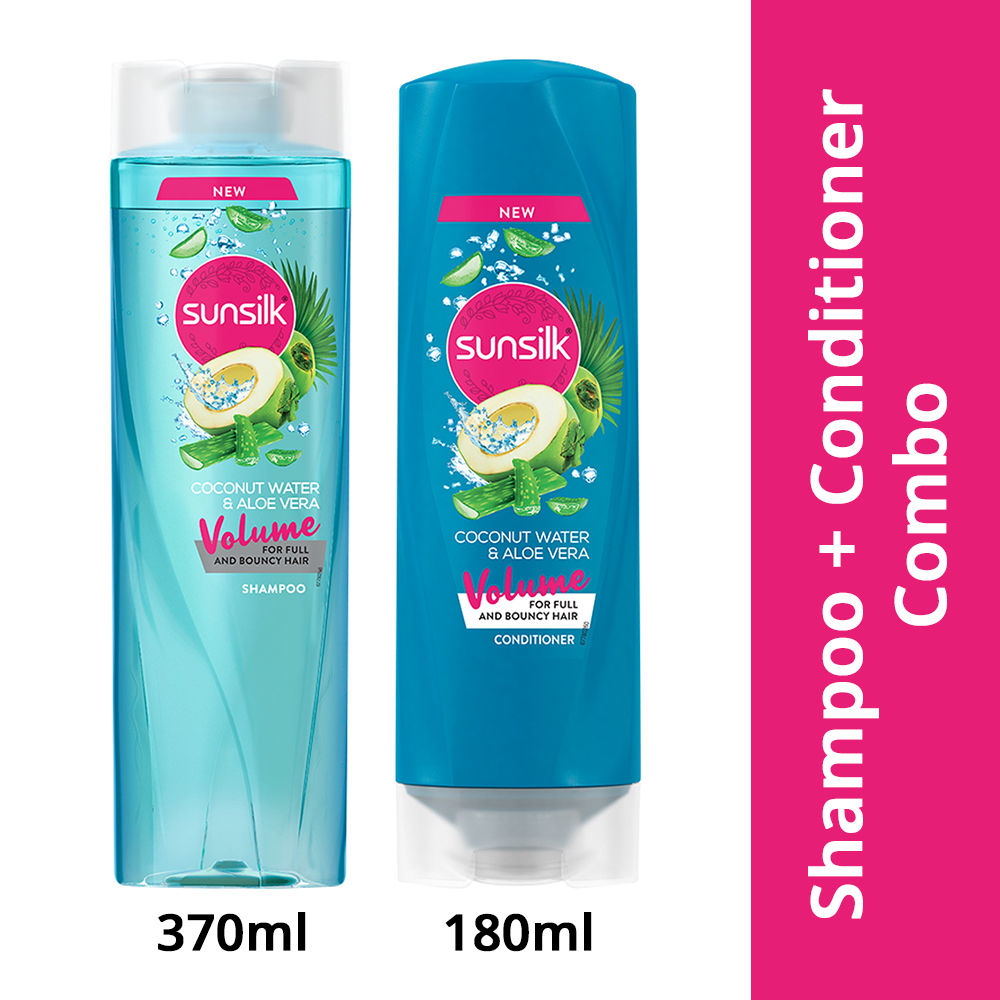 Sunsilk Coconut Water & Aloe Vera Volume Hair Shampoo + Conditioner Combo:  Buy Sunsilk Coconut Water & Aloe Vera Volume Hair Shampoo + Conditioner  Combo Online at Best Price in India | Nykaa