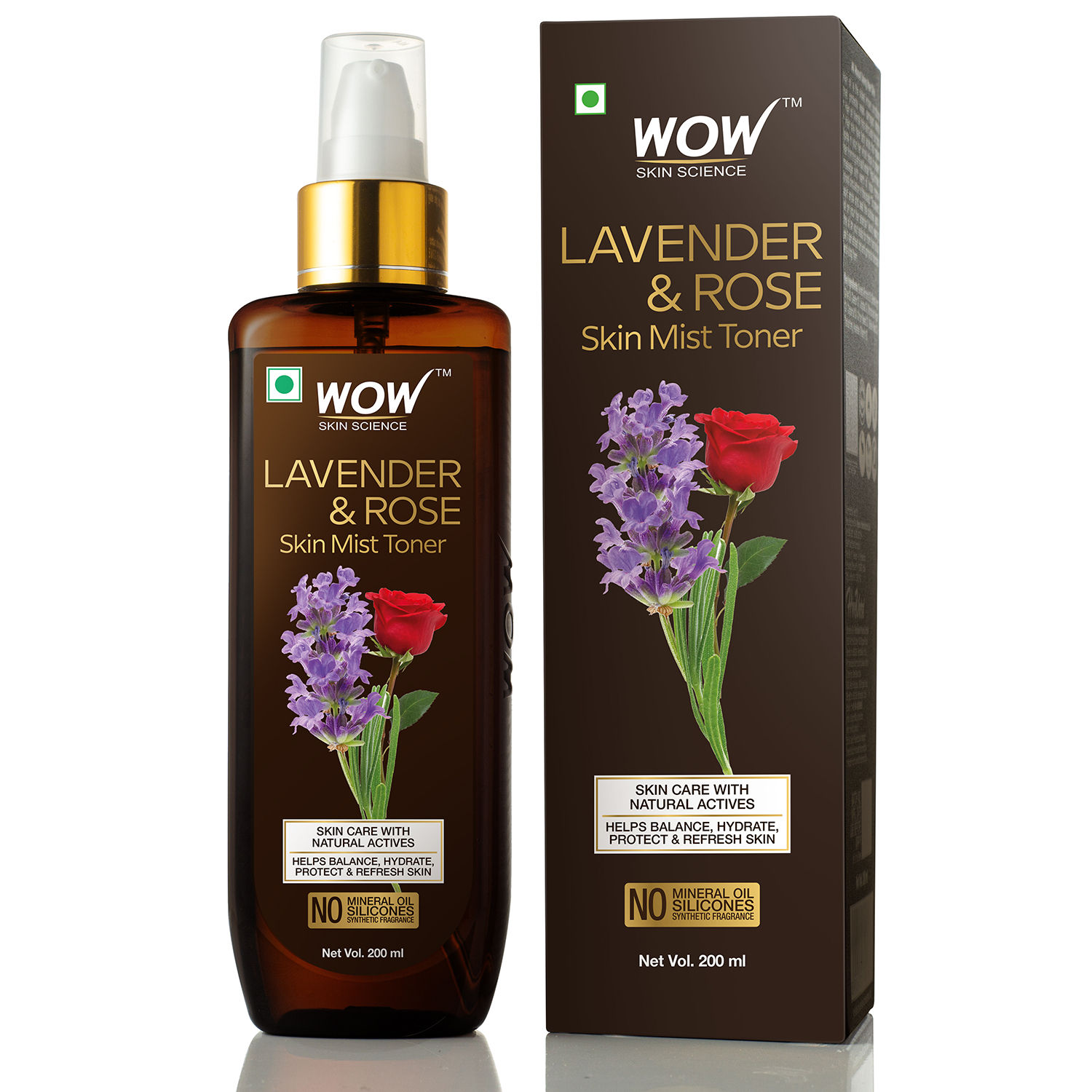 WOW Skin Science Lavender & Rose Skin Mist Toner No Paraben Sulphate Free