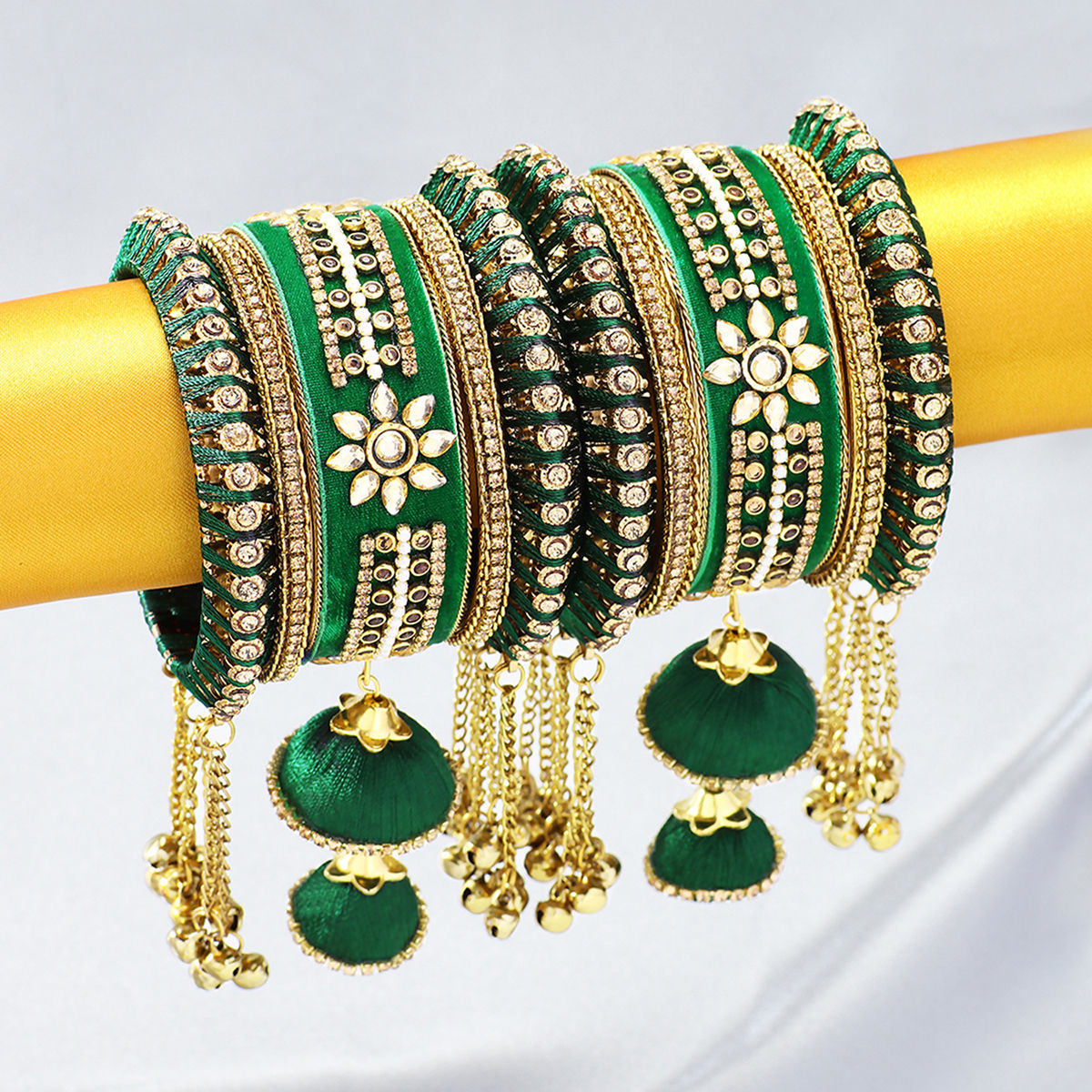 green bangle set for bride