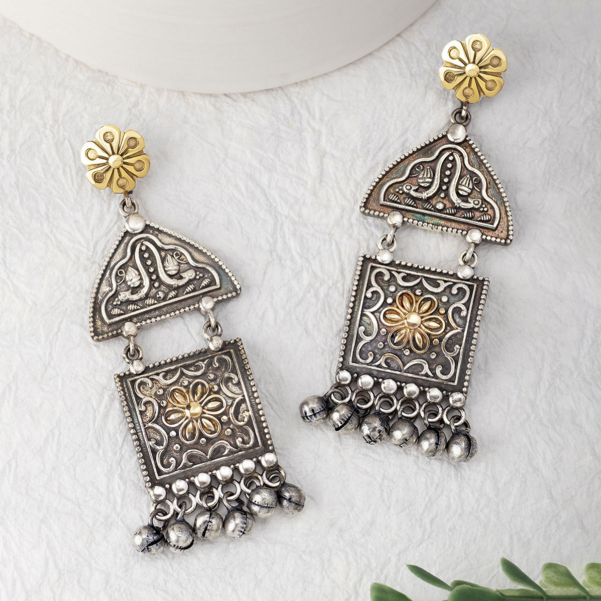 Flipkartcom  Buy Vembley Traditional Oxidized Black Silver Afghani Style  Big Mirror Jhumki Silver Earrings For Women and Girls Brass Jhumki Earring  Online at Best Prices in India