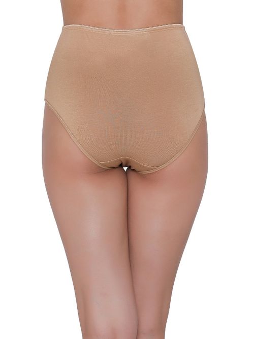 Buy Clovia Modal High Waist Hipster Panty - Nude Online
