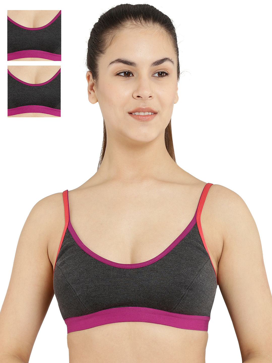 Floret Sports Bra FLORIDA Multipack of 3 WHITE-BLACK-CREAM