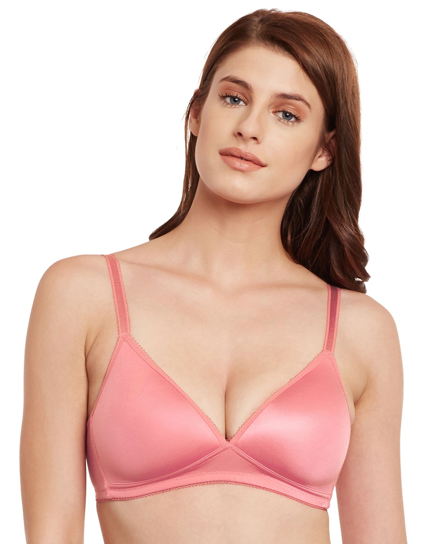 Bowake Comfortable Bra for Women, 2024 Wirefree Front Closure Button Bra  Cotton Bras for Women Pink 