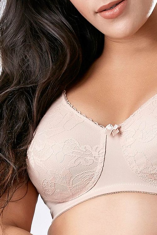 Zivame Quattro Lift High Coverage Wirefree Bra With Side Shaper Slings -  Skin (42F)
