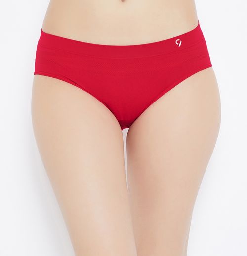 Buy C9 Airwear Women's Solid Bikini Panty In Green,Brown & Red - Pack of 3  (L) Online