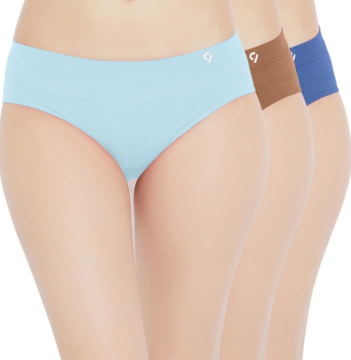 Buy C9 Airwear Women's Solid Bikini Panty In Light-dark Blue & Brown - Pack  of 3 (M) Online