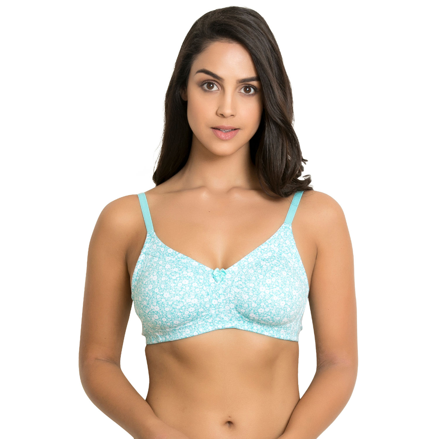 Buy Zivame Rosaline Soft Cotton Side Panel Bra Blue N Print Online