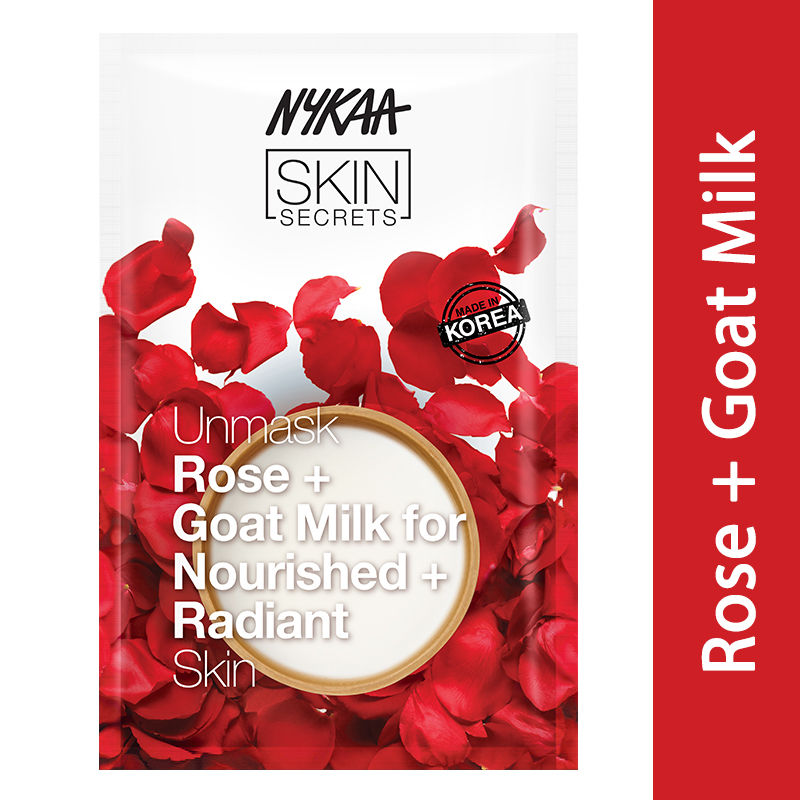 Nykaa Skin Secrets Rose  Goat Milk Sheet Mask