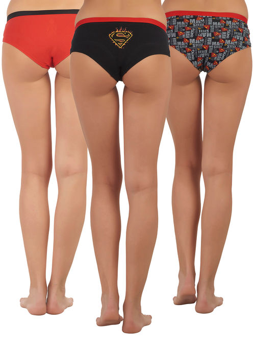 Buy SOIE Classic Women's Bikini Red, Black Panty (Pack Of 3) - Black Online