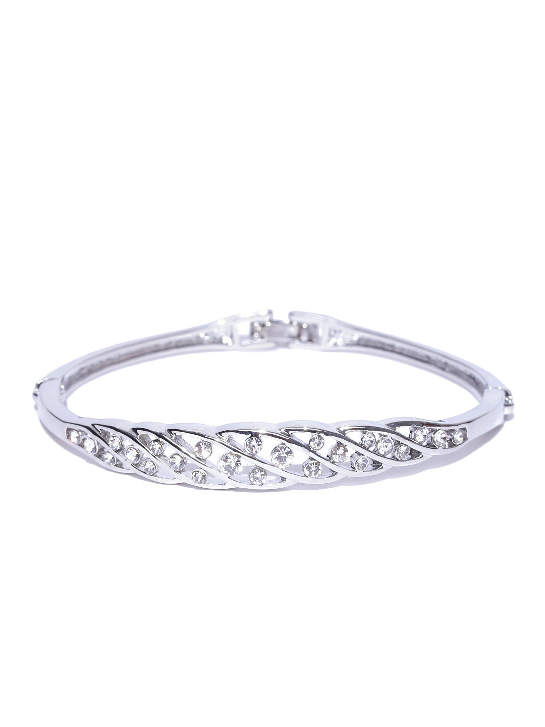 Buy Sterling Silver Platinum Plated Bangle Bracelet With Engraved Online in  India  Etsy