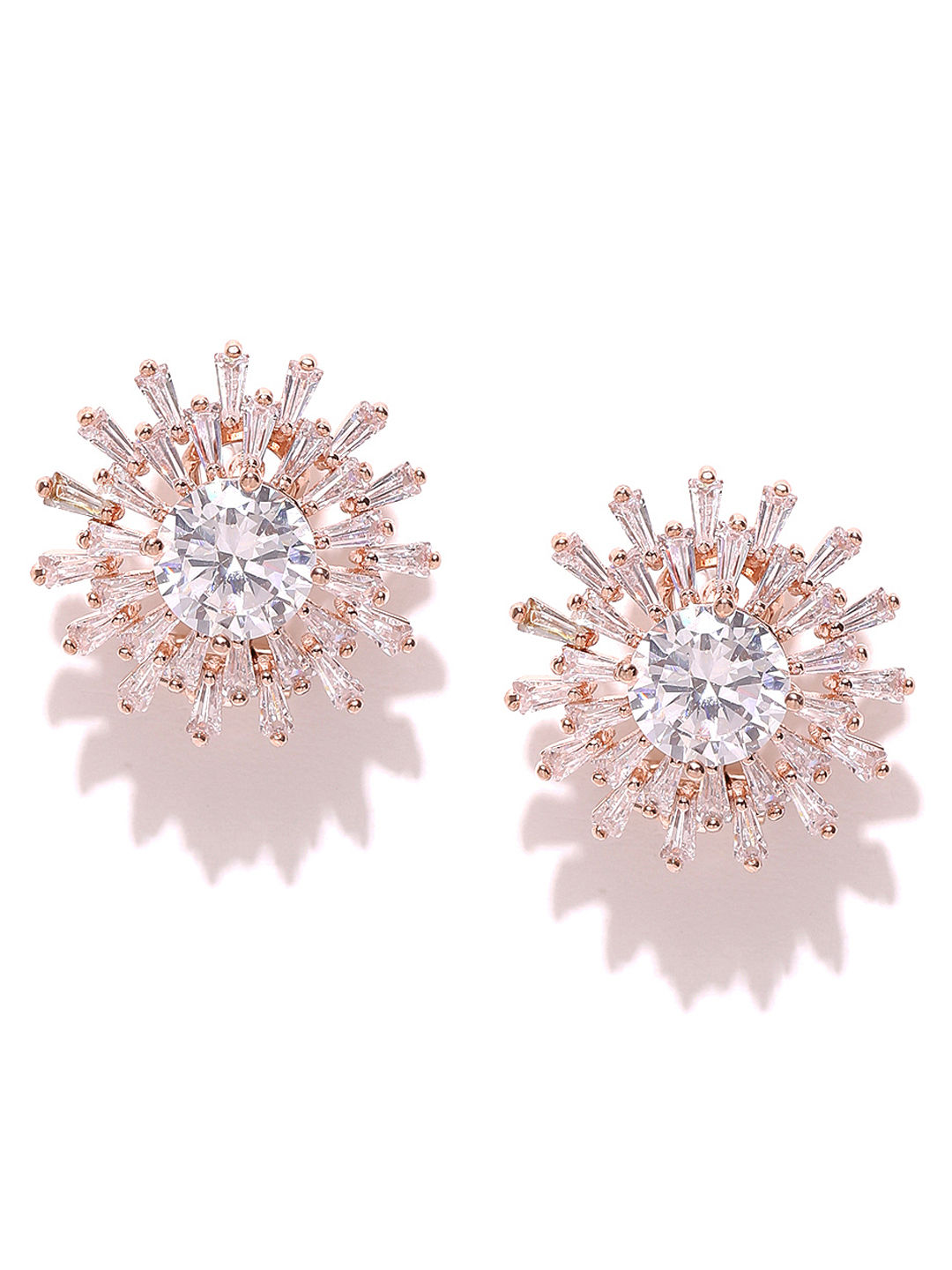 14k RG Flower Studs .35ct main image 0