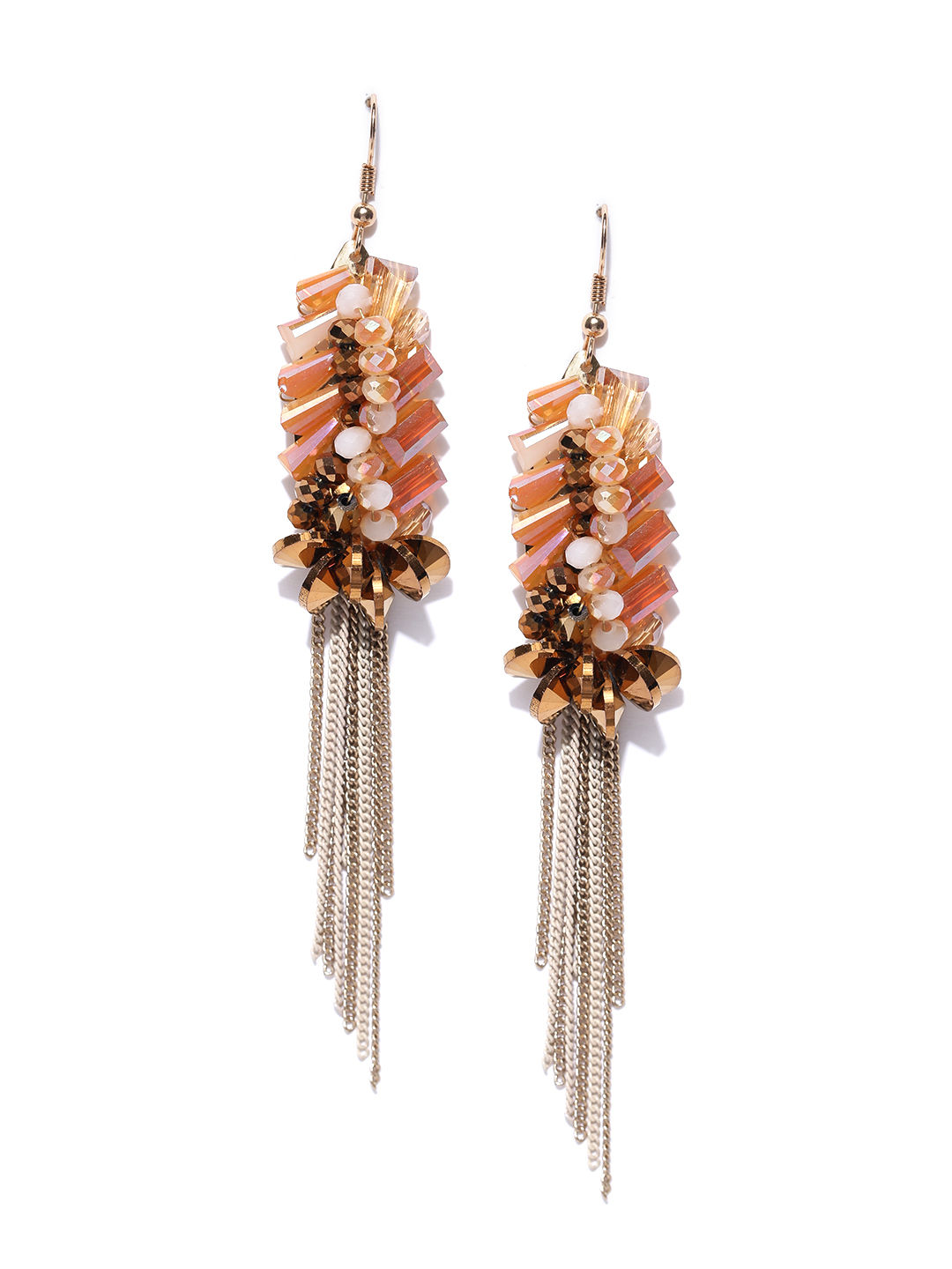 Handmade Round Tri Color Pearl  Beads Tiranga Hanging Dangle Earrings For  Women And Girls