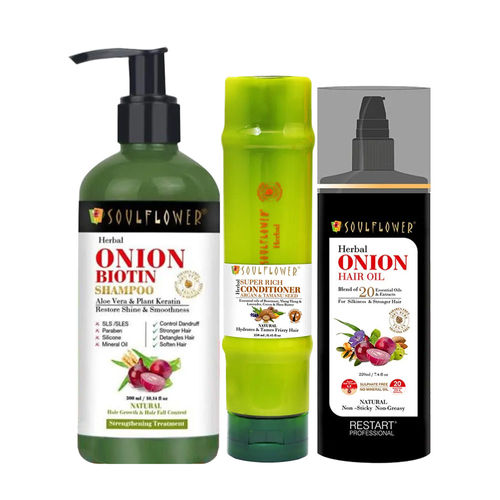 Soulflower Onion Oil, Onion Biotin Shampoo & Conditioner- Hair Growth & Hair  Fall Control Set: Buy Soulflower Onion Oil, Onion Biotin Shampoo &  Conditioner- Hair Growth & Hair Fall Control Set Online
