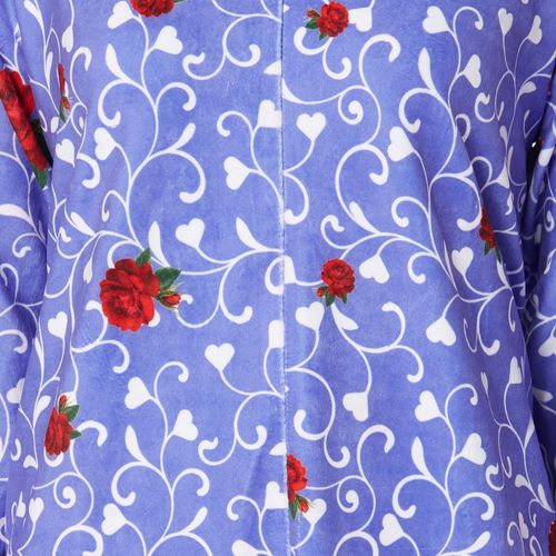 Velvet by night Purple Cotton Full Sleeves Printed Full Nighty For Women