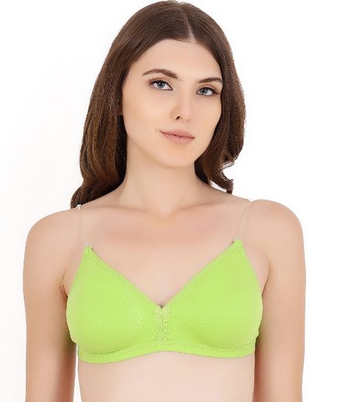 Floret Pack of 2 Lime Green & Yellow Solid Non-Wired Non Padded T-shirt Bras