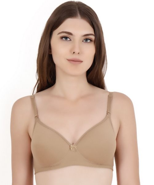 Buy Floret Pack of 2 Solid Non-Wired Heavily Padded Push-Up Bra - Nude  Online
