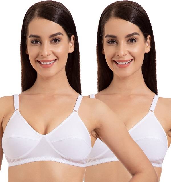 Tweens White Full Coverage Everyday Non Padded Seamed Bra - Pack of 2 (32C)