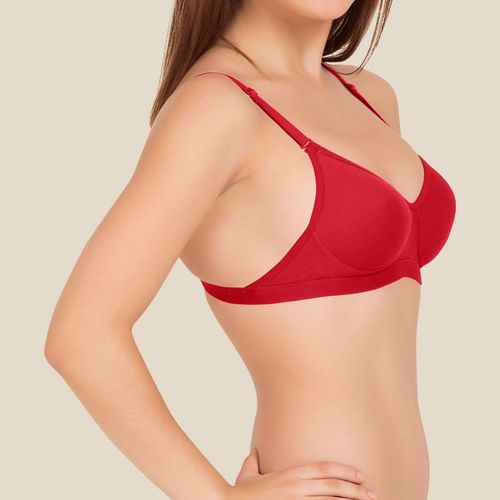 Red Daily Wear Skin Friendly Snug Fit Plain Cotton Padded Bra For Ladies at  Best Price in Nashik
