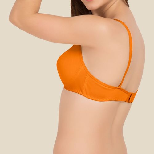 Buy Tweens Orange Transparent Back Non Padded T-Shirt Bra (Orange, 30B) at