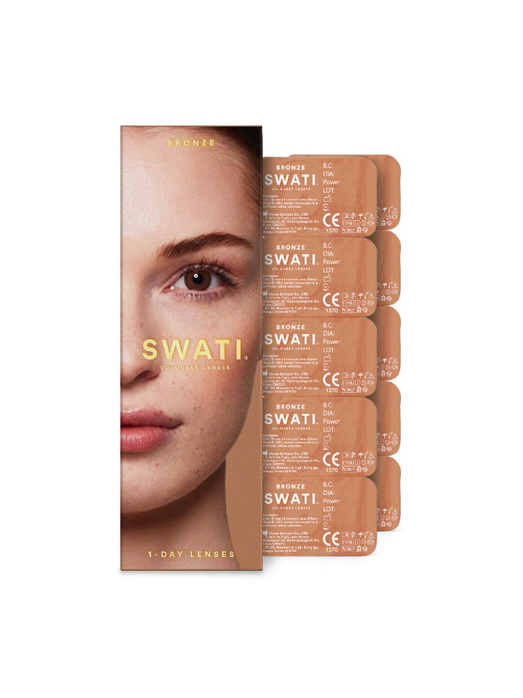 Swati Cosmetics Coloured Contact Lenses Bronze 1 Day Power -5.50-picture-30