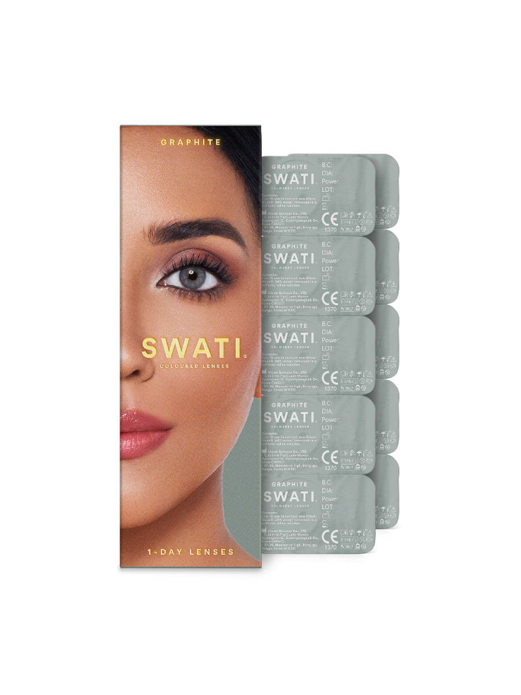 Swati Cosmetics Coloured Contact Lenses Graphite 1 Day Power -5.75-image-13