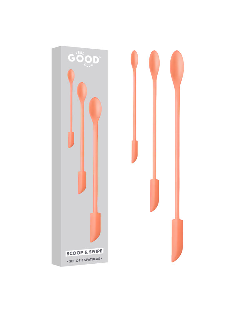 Feel Good Club Set Of 3 Spatulas - Mini Scrapers For Foundation Body Lotion Bottles Moisturizer Jars-image-15