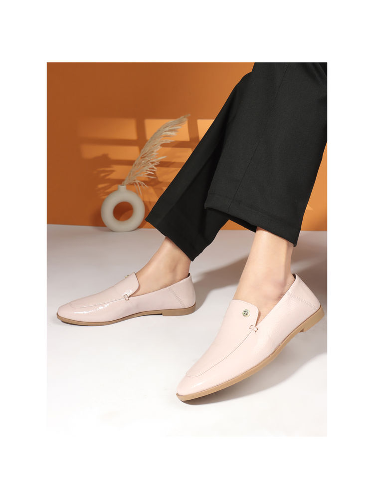 Carlton London Pink Solid Slip-On Women Loafers-picture-14