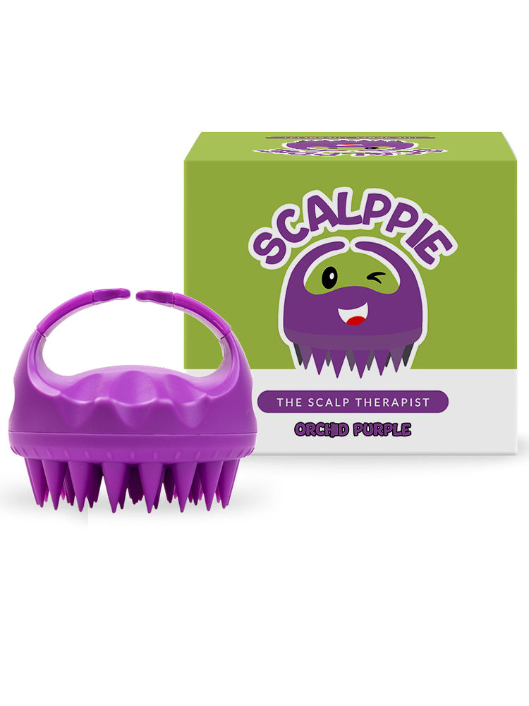 Scalppie Silicon Hair Scalp Massager & Shampoo Brush Scrub For Hair Growth & Anti Dandruff - Purple-image-12