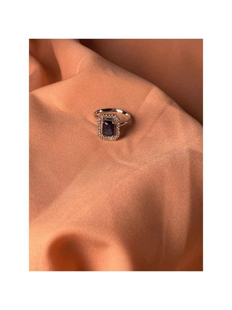 Niska Doozie American Diamond Adjustable Blue Ring-picture-10