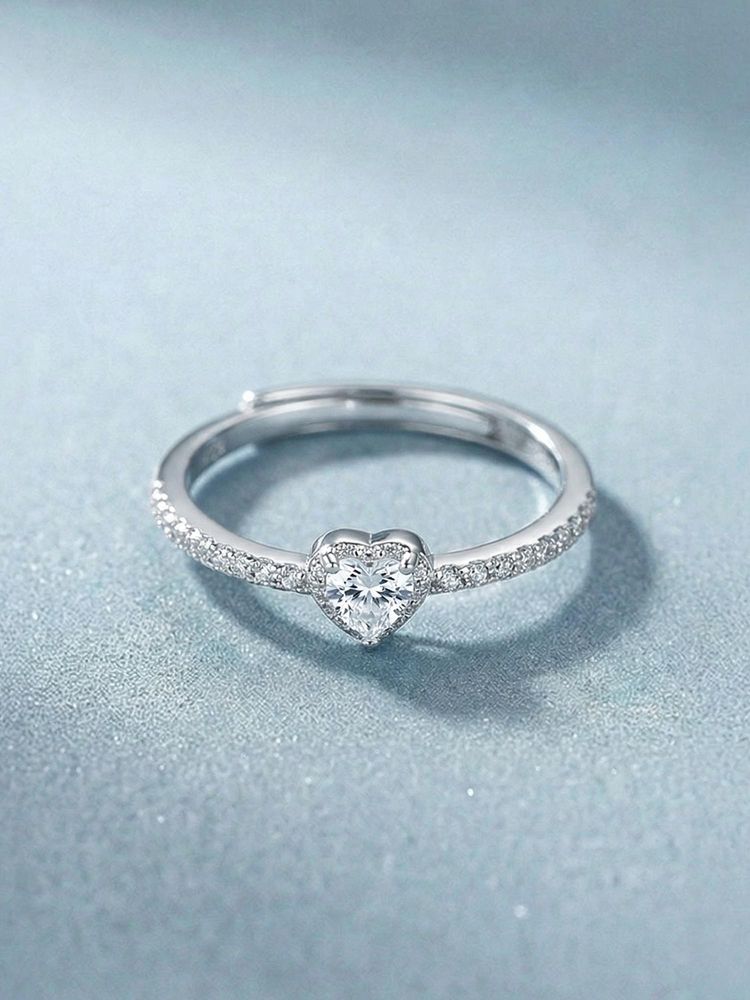 Palmonas Mini Heart Sparkline 925 Sterling Silver Ring for Women-image-25