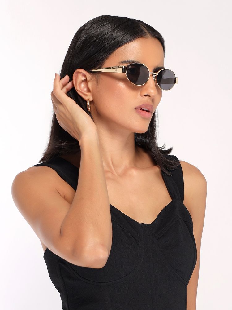 HASHTAG EYEWEAR Women Oval Black Sunglass-HTMS-1523642-C1 (40)-image-46
