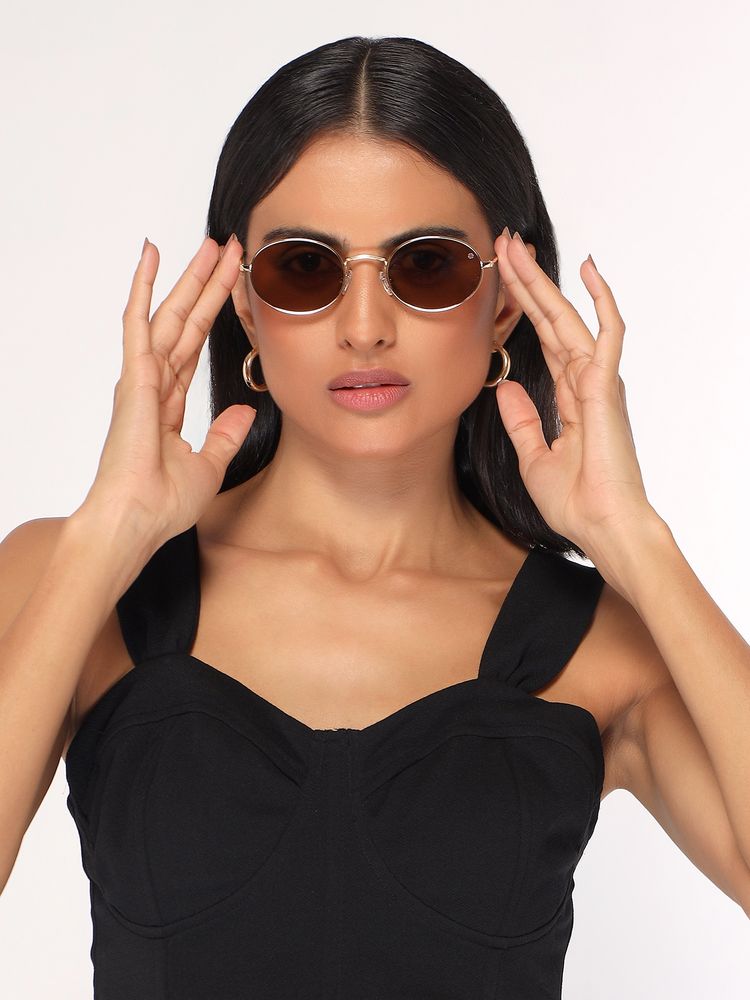 HASHTAG EYEWEAR Women Oval Brown Sunglass-HTMS-1524762-C4 (39)-picture-25