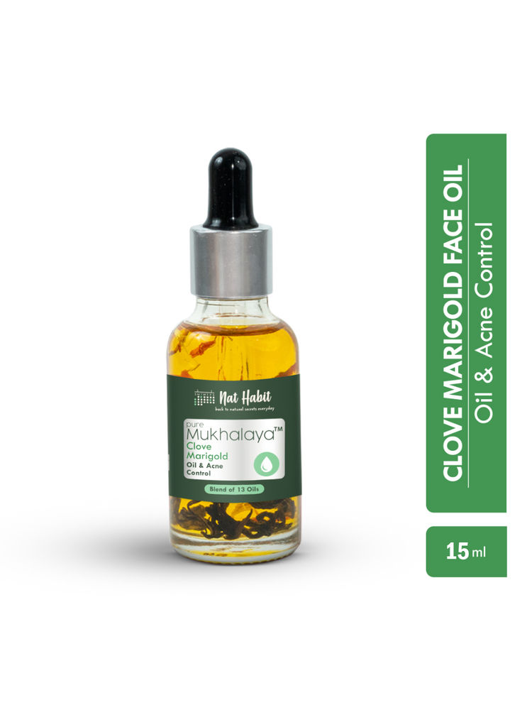 Nat Habit Pure Clove Marigold Face Oil For Oily Skin, Makeup Lightweight Facial Oil For Acne Control-picture-22