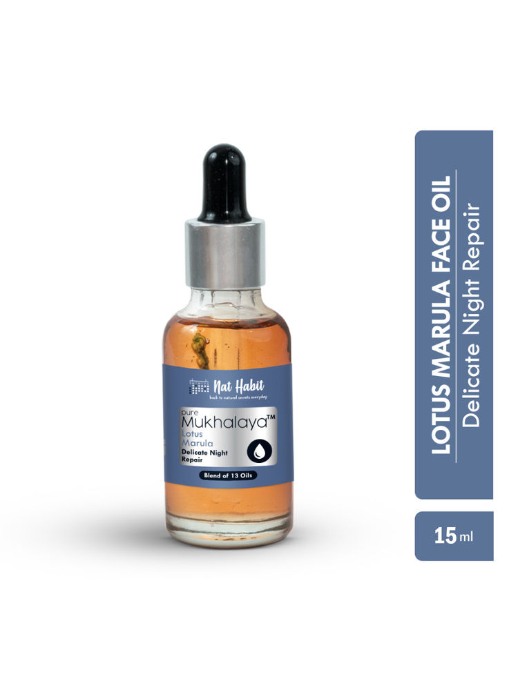 Nat Habit Pure Lotus Marula Face Oil For Massage, Delicate Night Repair Facial Oil Mukhalaya-picture-24