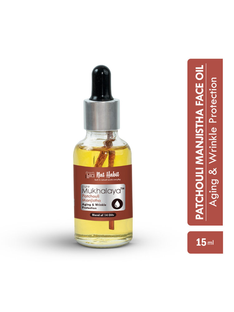 Nat Habit Patchouli Manjistha Face Oil For Anti-Aging, Wrinkle Protect & Bakuchiol For Skin Glowing-picture-14