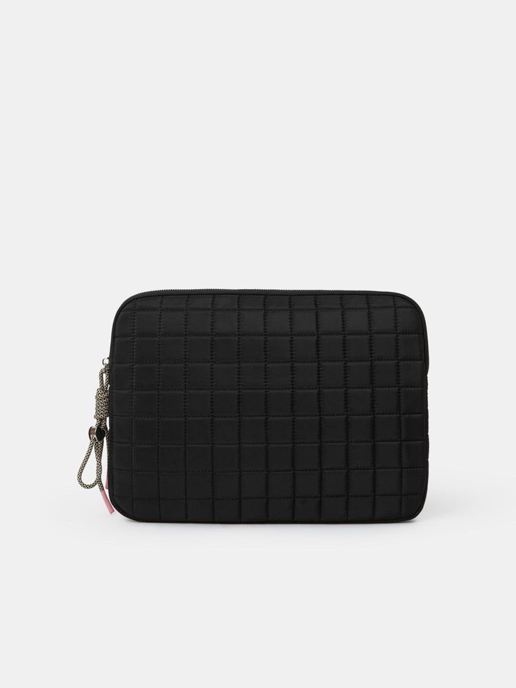 Accessorize London Womens Quilted Laptop Bag - Black-image-48