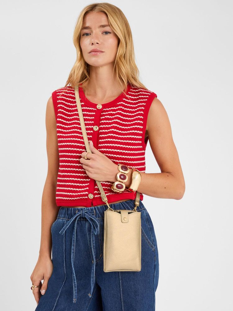 Accessorize London Womens Metallic Sling Bag - Beige-picture-26